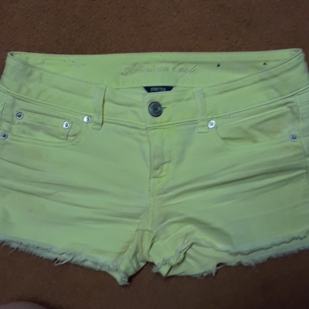 Yellow American eagle jean shorts
